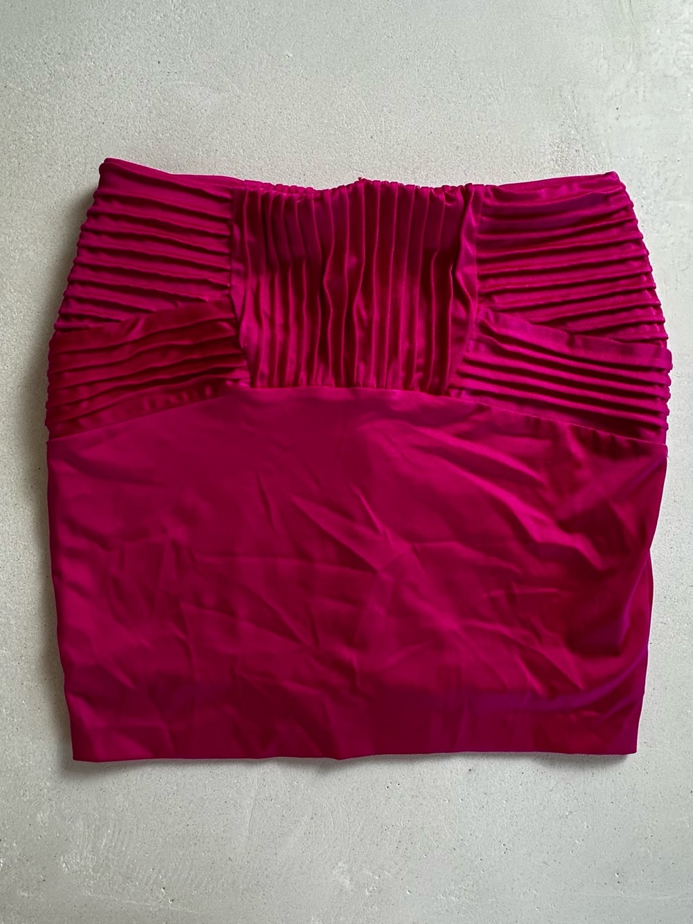 Authentic bebe Addiction Fuchsia Pleated Detail Mini Skirt